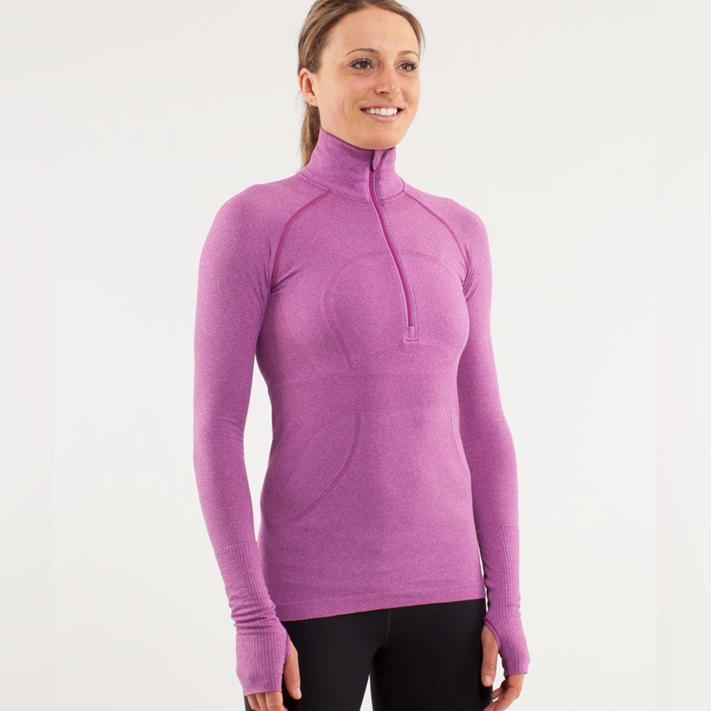 Lululemon Sz 8 Swiftly Tech 1/2 Zip In Ultra Violet Running Top